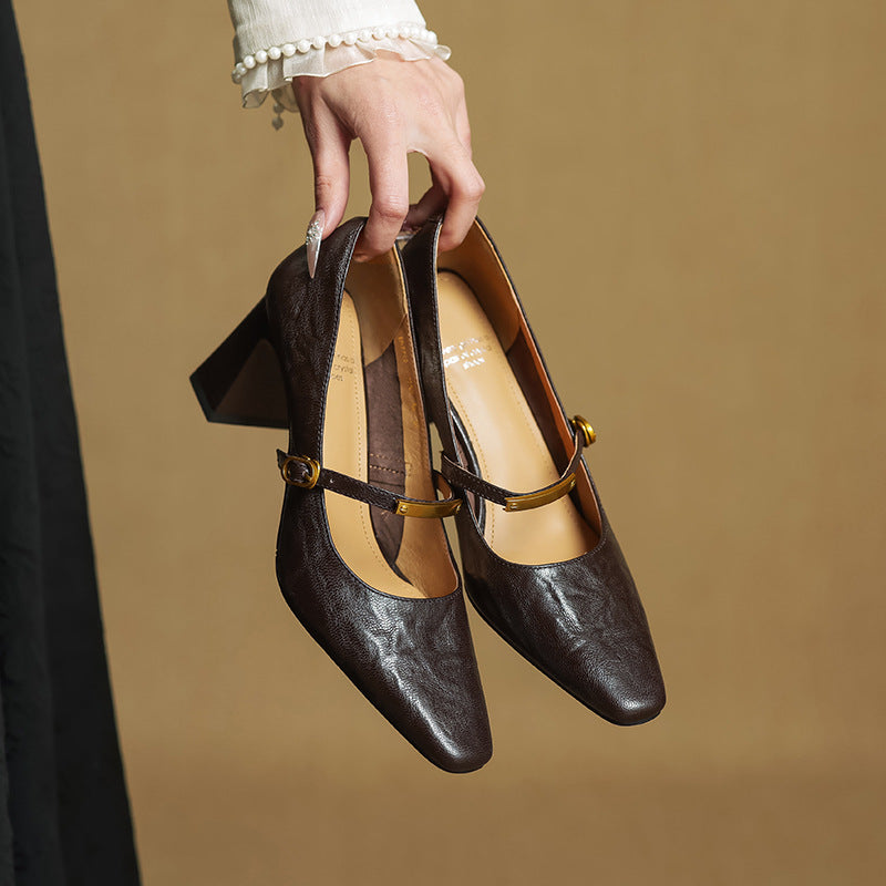 Marleon Leren Hakpumps