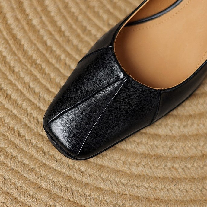 Marisol Leren Vierkante Pumps