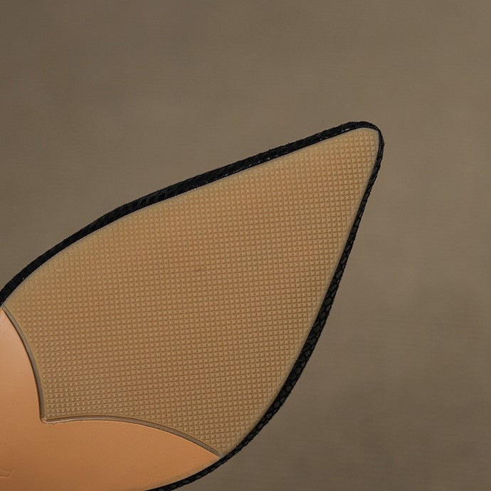 Céliane Puntige Leren Slingback Hakken