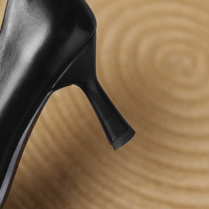 Marisol Leren Vierkante Pumps