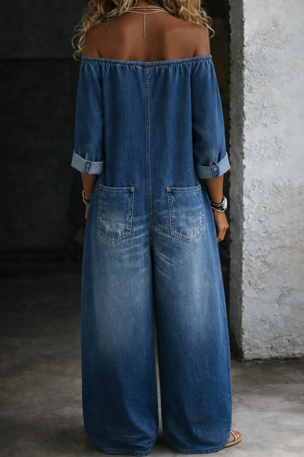 Elena | Off Shoulder Lange Mouw Jumpsuit