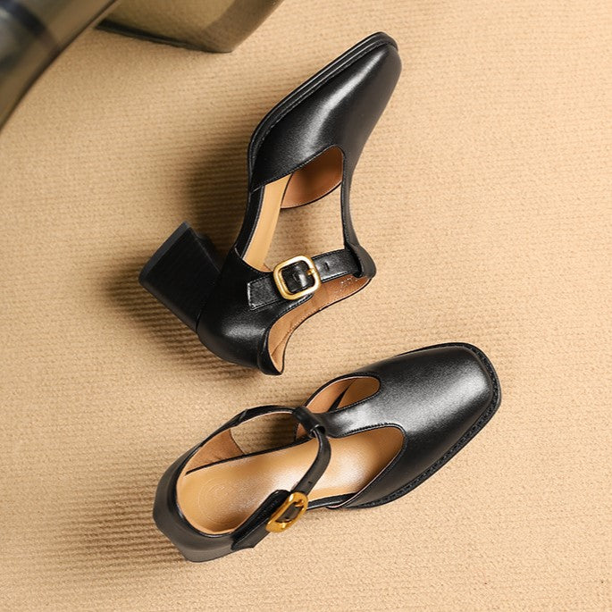 Marcele T-Strap Leren Pumps