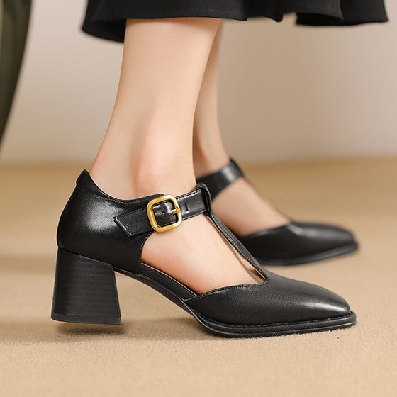Marcele T-Strap Leren Pumps