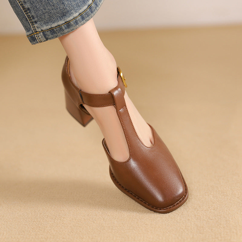 Marcele T-Strap Leren Pumps