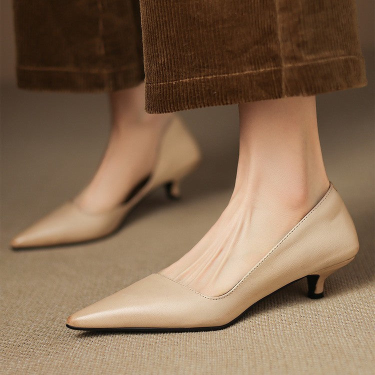 Orlisse Leren Kitten Hak Pumps