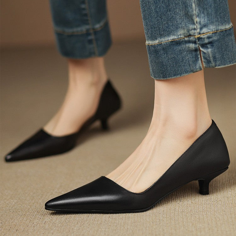 Orlisse Leren Kitten Hak Pumps