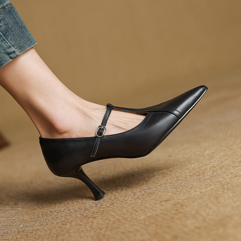 Aveline Leren T-band Pumps