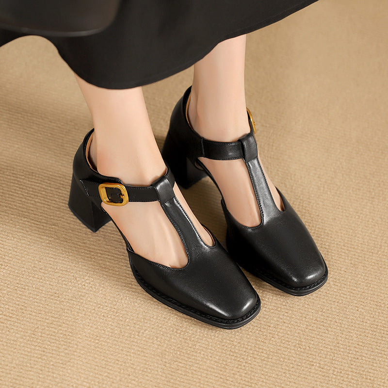 Marcele T-Strap Leren Pumps