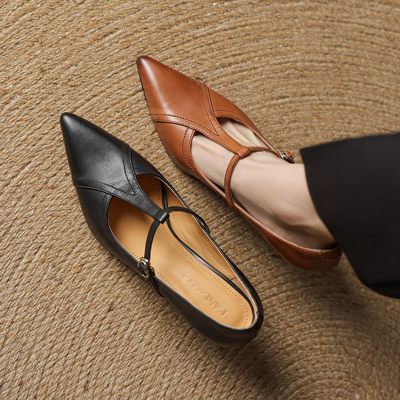 Aveline Leren T-band Pumps