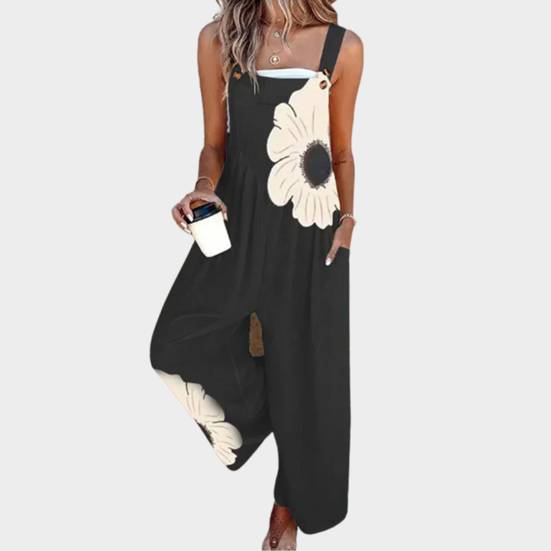 Sanne Linnen Jumpsuit met Bloemenprint