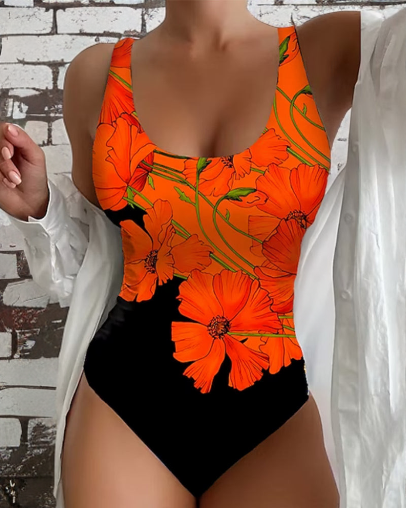 Lucy - Elegante Eendelig Badpak met Bloemenprint