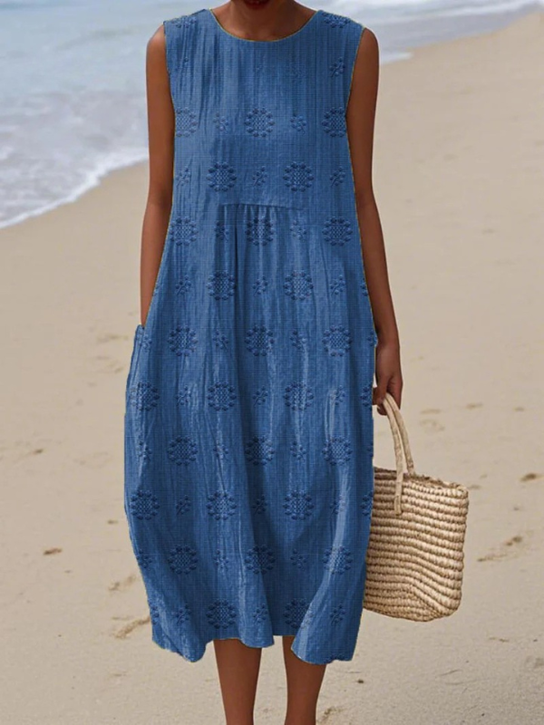 Sara Patroon Midi Jurk