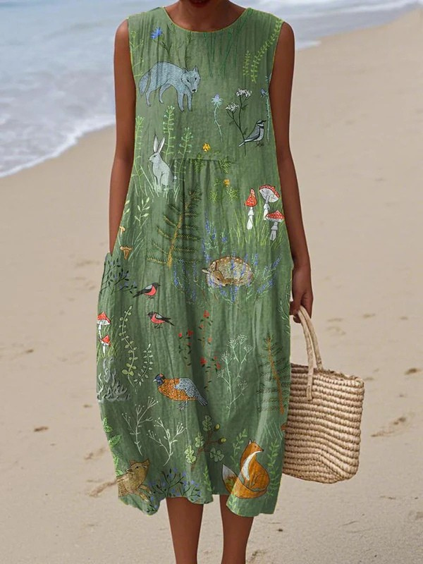 Hope Woodland Midi-jurk