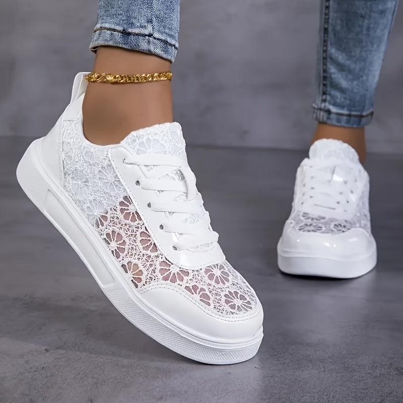 Roos - Comfortabele Sneakers met Bloemenpatroon
