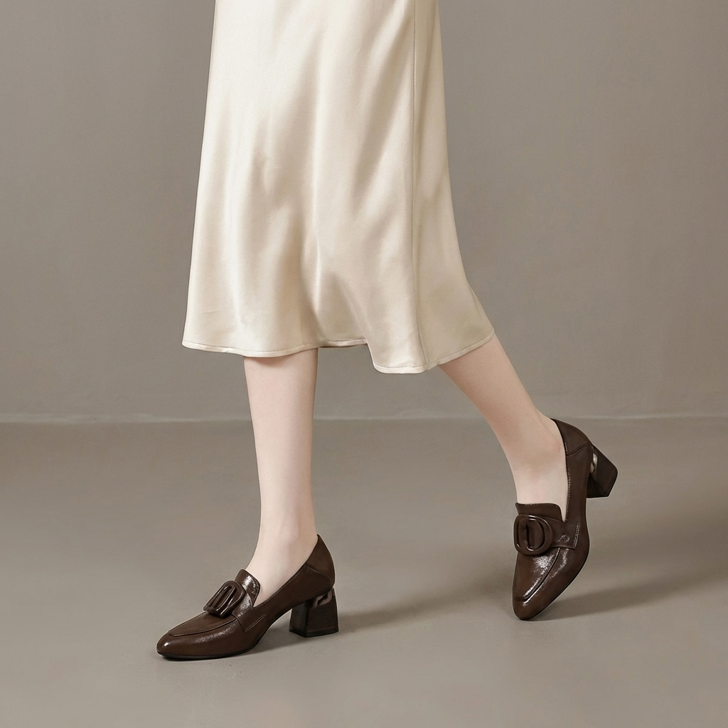 Valora Leren Loafers Hakken