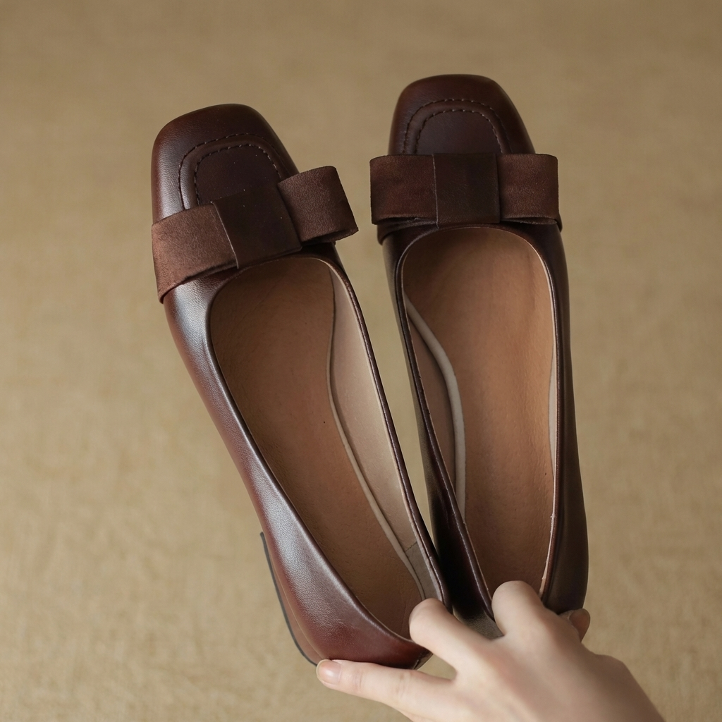 Camille Bowschoenen van Leer